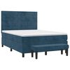 vidaXL Boxspringbett mit Matratze Dunkelblau 140x200 cm Samt