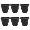 vidaXL Runder Blumentopf 6 stk. Schwarz &Oslash; 30 x 25 cm Kunststoff