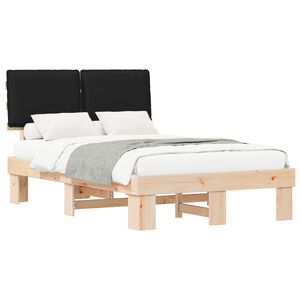 vidaXL Bettgestell mit gepolstertem Kopfteil Schwarz 120 x 200 cm