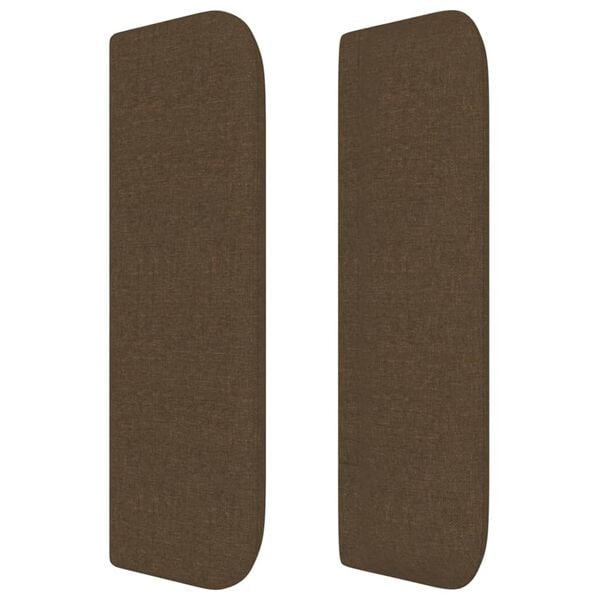 vidaXL Kopfteil mit Ohren Dunkelbraun 203x16x78/88 cm Stoff