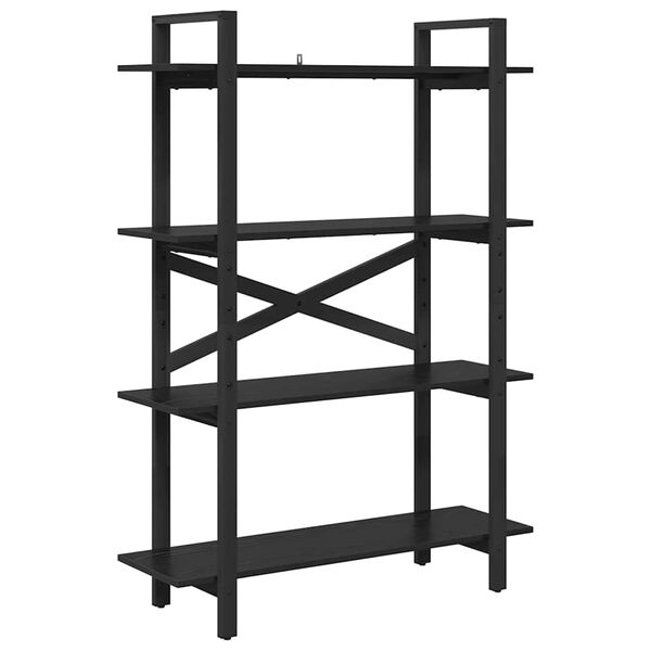 vidaXL B&uuml;cherregal Schwarz Eichen-Optik 100 x 33,5 x 140 cm