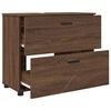vidaXL Badezimmerschrank mit T&uuml;r Braun Eichen-Optik 76,5 x 35 x 64 cm