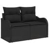 vidaXL Garten-Sofa-Set mit Kissen 8 pcs Schwarz 80 x 80 x 71 cm