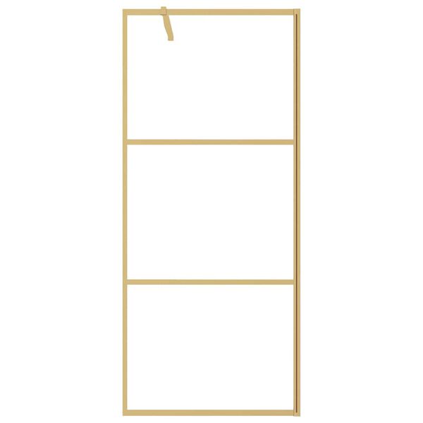 vidaXL Duschwand f&uuml;r Begehbare Dusche mit ESG Klarglas Golden 90x195cm