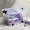 vidaXL Aufbewahrungsboxen mit Rollen & Deckeln 2 Stk. Transparent 60 L