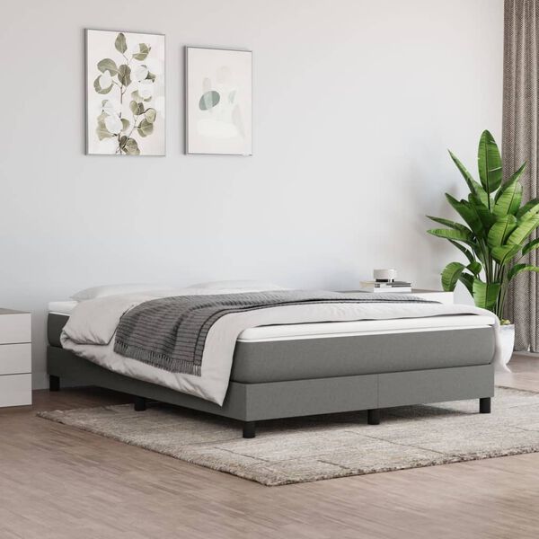 vidaXL Boxspringbettgestell Dunkelgrau 140x190 cm Stoff