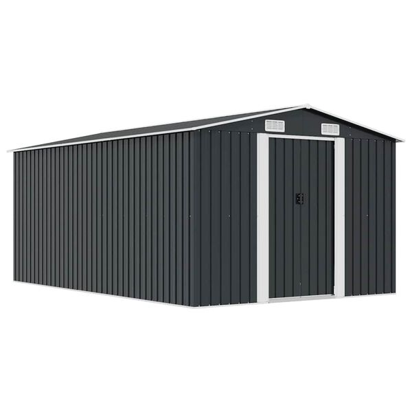 vidaXL Ger&auml;tehaus 257x392x181 cm Metall Anthrazit