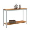 vidaXL Tisch f&uuml;r Outdoor mit Regal Nat&uuml;rlich und Grau 110 x 35 x 75 cm