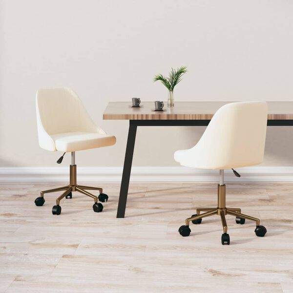 vidaXL Esszimmerst&uuml;hle 2 Stk. Drehbar Creme Samt