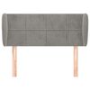vidaXL Kopfteil mit Ohren Hellgrau 103x23x78/88 cm Samt