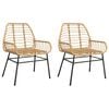 vidaXL Gartenst&uuml;hle 2 Stk. Braun Poly Rattan