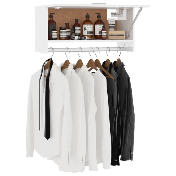 vidaXL Kleiderschrank Hochglanz-Wei&szlig; 70x32,5x35 cm Holzwerkstoff