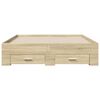 vidaXL Bettgestell mit Schubladen Sonoma-Eiche 140x190cm Holzwerkstoff