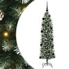 vidaXL K&uuml;nstlicher schlanker Weihnachtsbaum Gr&uuml;n und Wei&szlig; 150 cm