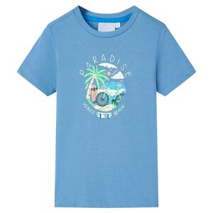 vidaXL Kinder-T-Shirt Mittelblau 116