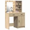 vidaXL Schminktischset mit LED 2 pcs Sonoma-Eiche Holzwerkstoff
