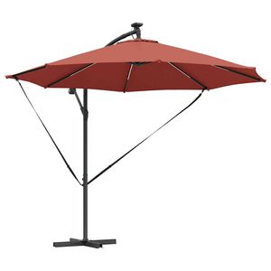 vidaXL Sonnenschirm mit LED-Lichtleisten Terrakotta 294 x 294 x 248 cm
