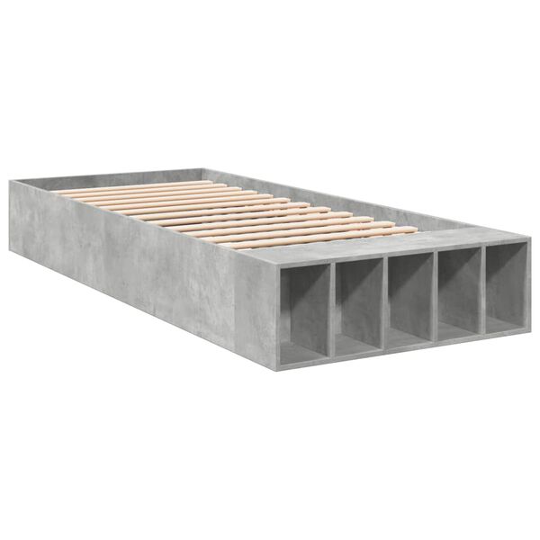 vidaXL Bettgestell Betongrau 100x200 cm Holzwerkstoff