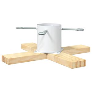 vidaXL Weihnachtsbaumst&auml;nder Wei&szlig; 50 x 50 x 16 cm Massives Kiefernholz