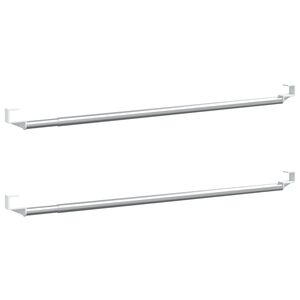 vidaXL Gardinenstangen 2 Stk. Wei&szlig; und Silbern 40-60 cm Aluminium