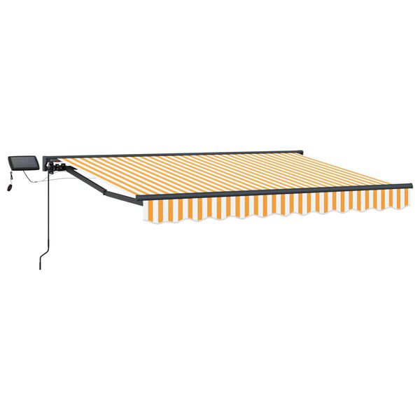 vidaXL Manueller Markisenrahmen mit LEDs Gelb und Wei&szlig; 3,5 x 2 m