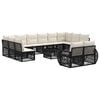 vidaXL Gartensofa-set 13 pcs Schwarz und Cremewei&szlig; Poly-Rattan