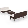 vidaXL 6-tlg. Garten-Lounge-Set mit Auflagen Poly Rattan Braun