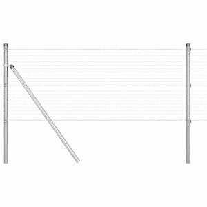 vidaXL Geschwei&szlig;ter Drahtzaun, bodenverankert 100 x 0,6 m Silber Netz