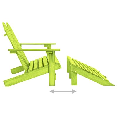 vidaXL Adirondack-Gartenbank 2-Sitzer mit Fußteil Tannenholz Grün