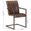 vidaXL Freischwinger 2 Stk. Braun Echtleder