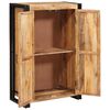vidaXL Highboard mit T&uuml;ren Braun Massiv Grobes Mangoholz und Metall