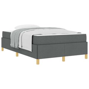 vidaXL Bettrahmen mit Matratze Dunkelgrau 120 x 200 cm Stoff