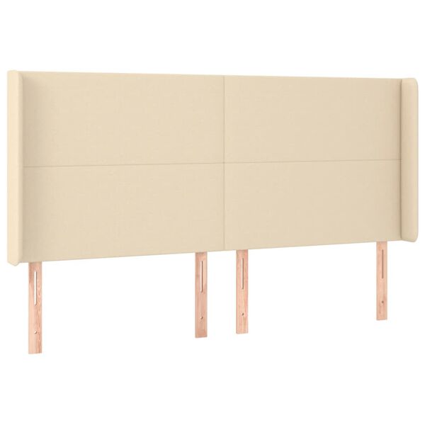 vidaXL LED Kopfteil Creme 163x16x118/128 cm Stoff