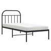 vidaXL Bettgestell mit Kopfteil Metall Schwarz 90x190 cm