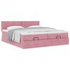vidaXL Ottoman-Bett mit Matratzen Rosa 200x200 cm Samt