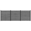 vidaXL zaunset 526 x 186 cm WPC und Aluminium Grau