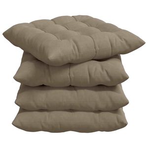 vidaXL Sitzkissen 4 St&uuml;ck Taupe 40 x 40 x 6 cm Mikrofaser