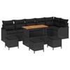 vidaXL Garten-Sofa-Set 10 Stk. 9-Sitzanzahl Schwarz
