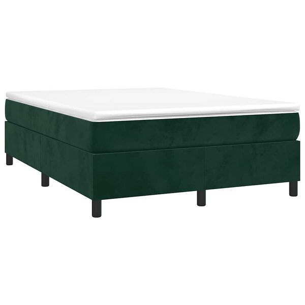 vidaXL Boxspringbettgestell Dunkelgr&uuml;n 140x200 cm Samt