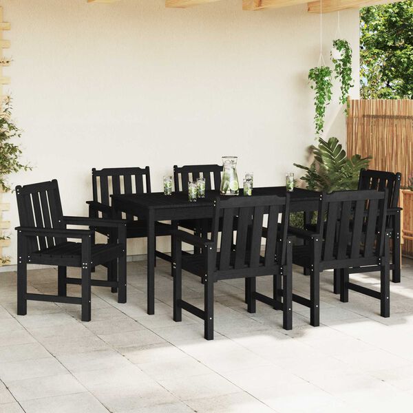 vidaXL Garten-Essstuhl 6 pcs Schwarz 65,5 x 55,5 x 88 cm Plastik