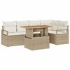 vidaXL Garten-Sofa-Set 6 stk. Beige Poly Rattan