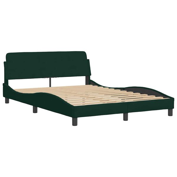 vidaXL Bettgestell ohne Matratze "Hanko" Dunkelgr&uuml;n 120x200 cm Samt