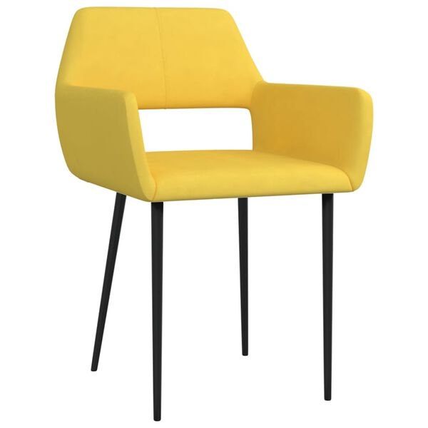 vidaXL Esszimmerst&uuml;hle 2 Stk. Gelb Stoff