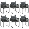 vidaXL 7-tlg. Garten-Essgruppe PVC Rattan Schwarz