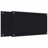 vidaXL K&uuml;chenr&uuml;ckw&auml;nde 2 Stk. Schwarz 70x40 cm Hartglas