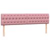 vidaXL Boxspringbett mit Matratze & LED Rosa 180x220 cm Samt