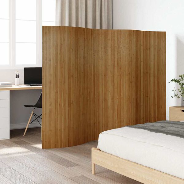 vidaXL Paravent Braun Breite 250 cm H&ouml;he 165 cm Bambus