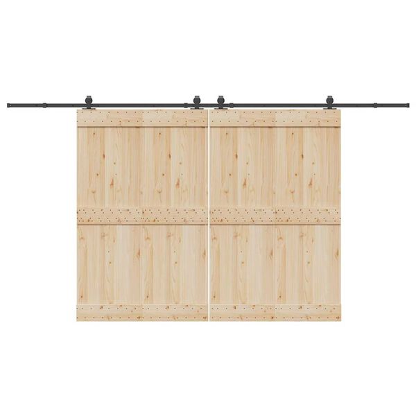 vidaXL Schiebet&uuml;rbeschlag-Set 400 cm Stahl Schwarz