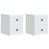 vidaXL Wandmontierter Nachttisch 2 pcs Wei&szlig; 33 x 34,5 x 40 cm