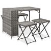 vidaXL 5-tlg. Garten-Essgruppe Klappbar Poly Rattan Grau